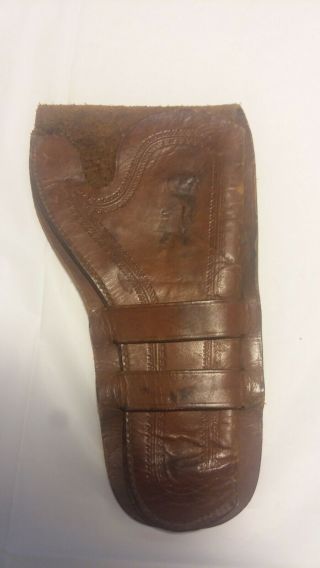 Vintage Western Leather Double Loop Revolver Holster