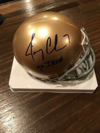 Jimmy Clausen Signed Auto Autograph Notre Dame Mini Helmet Go Irish Inscription
