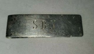 Vintage Sterling Silver 925 Money Clip Tiffany & Co Monogramed S.  B.  N.  Needs Tlc