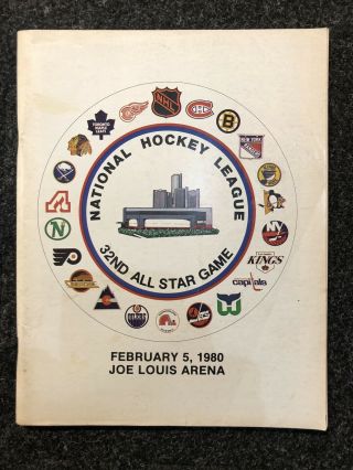 1980 Nhl All Star Game Program - Joe Louis Arena - Gordie 