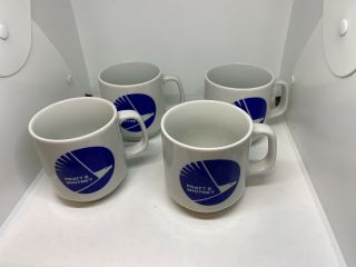 Set Of 4 Pratt & Whitney Aerospace Aviation Company Vintage Mugs