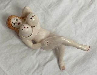 Vintage Large Nude Naked Lady Woman With Breasts Salt & Pepper Shakers - Japan