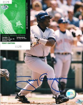 Tony Gwynn Signed 8x10 Photo - Baseball Hall Of Fame - San Diego Padres D - 2014
