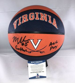 Malcolm Brogdon Signed Virginia Cavaliers Basketball Bas Beckett Acc Poy