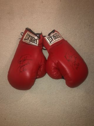 Larry Holmes Autographed Boxing Gloves Pair October 2000 One Of A Kind