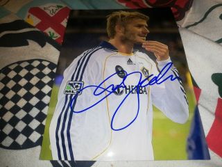 David Beckham Hand Signed La Galaxy Photo