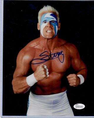 Sting Steve Borden Wwe Wcw Autographed Signed 8x10 Blue Wrestling Photo Jsa