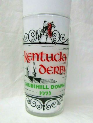 Vintage 1973 Kentucky Derby Glass Julep Tumbler Ron Turcotte Secretariat