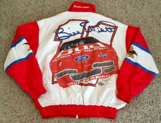 Vintage 90’s Bill Elliott Anheuser - Bush Nascar Racing Jacket Xl Embroidered