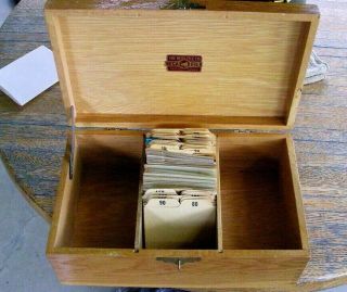 Vintage Nega File Co.  Wooden Box Storage Photo Negatives W/ Sleeve And Indexes