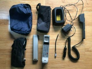 Vintage Motorola Brick Cell Phone With Accessories