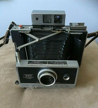 Vintage Polaroid 360 Camera With Electronic Flash,  Case And Strap