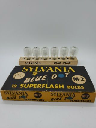 Vintage Sylvania Blue Dot Flashbulbs M - 2 Box Of 6 Bulbs