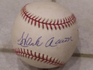 Hank Aaron Signed Official National League Baseball