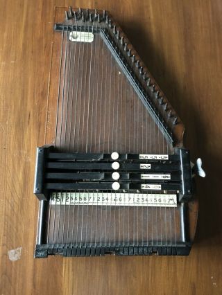 Vintage C.  F.  Zimmerman Pat.  May 9th 1882 Autoharp Zither With Tuner