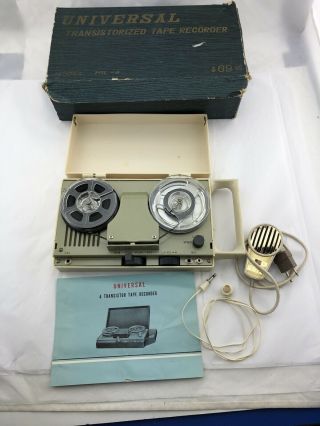 Vintage Universal 4 Transistor Reel To Reel Tape Recorder Not Fully