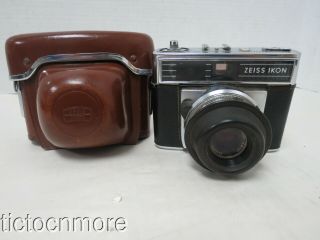 Vintage Zeiss Ikon Contessamat Sbe Camera Carl Zeiss Tessar Lens 2.  8/50 & Case