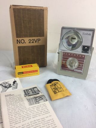 Vintage Kodak Hawkeye Flashfun,  Box W/ Vp 127 Film Exp 6/65