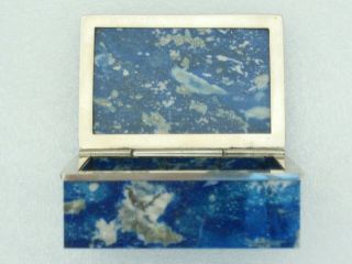 Vintage Lapis Lazuli Trinket/jewelry Box,  Signed Morita Gil Chile.  Exquisite