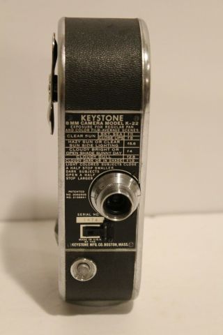 Vintage Keystone 8mm Movie Camera,  Model K - 22,  Leather Case