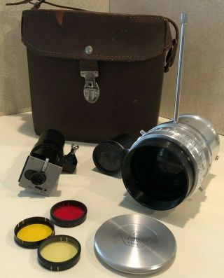 Som Berthiot Pan Cinor F2.  8 20 - 60 Lens In Leather Case,