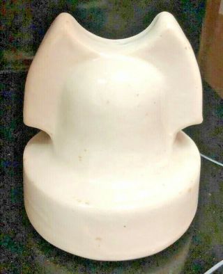 Vintage White Porcelain Glass Roman Helmet Style Insulator
