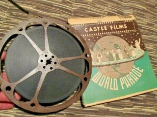 World Parade 16 Mm B & W Sound 208 " Hawaii " Castle Films Metal Film Reel