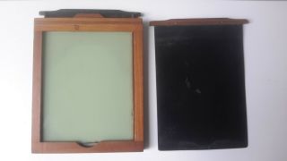 Rare Antique Rochester Camera & Supply 4x5 Camera Plate Holder Wood / Glass