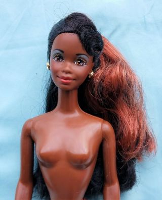 Vintage Aa Black African American Doll Barbie Nichelle Face Nude Mattel Rare