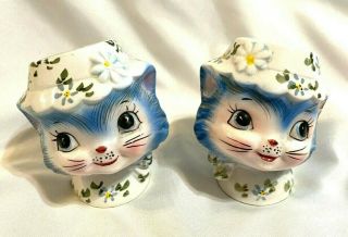 Vintage 1950s Lefton Miss Priss Kitty Cat Salt And Pepper Shakers 1511 Labels