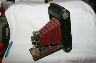 Vintage Eastman Kodak Co F.  P.  K.  Automatic Tbi Folding Bellows With Leather Case