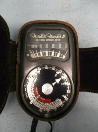 Vintage Weston Master Ii Universal Exposure Meter Model 735 & Diamond Lhtr Case