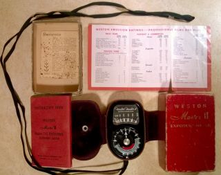 Vintage Weston Light Meter Master Ii Model 735 With Leather Case