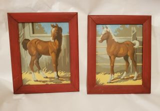 2 Vintage Pony Paint By Number Framed