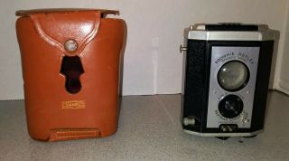 Brownie Reflex Synchro Model Eastman Kodak Camera W/ Leather Case