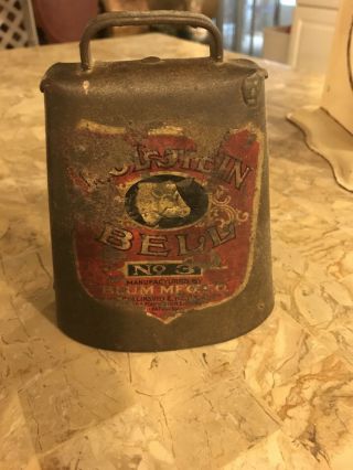 Vintage Holstein Bell No 3 Blum Mfg.  Co Farm Country Brass 1900s Cow Bell