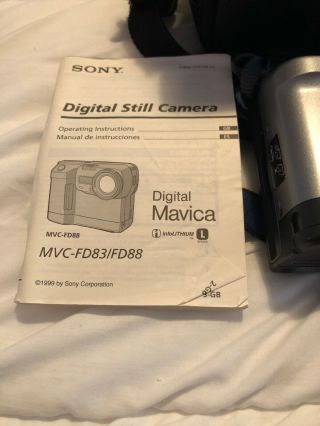 Sony Mavica MVC - FD83 Digital Video Still Camera Case/Booklet 2