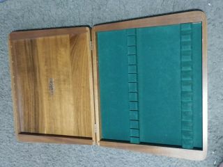 Vintage Cutco Wooden 12 Knife Storage Box Green Felt