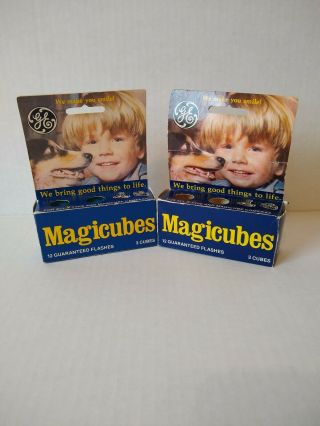 Vintage Ge Magicubes Set Of 4 Flash Cubes For X Type & Magic Cube Cameras