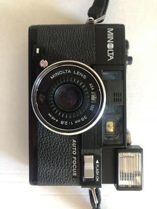 Vintage Black Minolta Hi Matic Af2 Point & Shoot Camera Leather Case