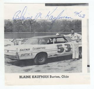 Blaine Kaufman Hand Signed Cut Photo Arca Race Car Driver Racing Nascar