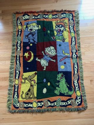 Vintage Rugrats Tapestry Throw Blanket Tommy Pickles / Northwest Company 50x35
