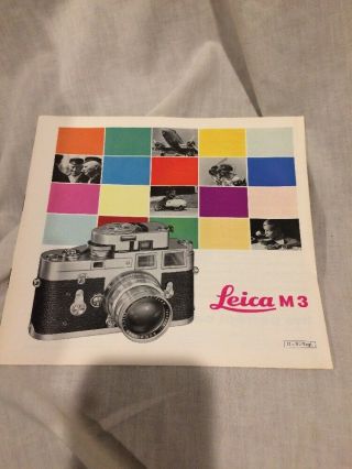 Leica M - 3 Sales Brochure English No Dealer Imprint Old Stock
