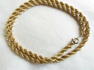 Vintage 14k Yellow Gold Filled Heavy Chain Rope Necklace 34 Grams