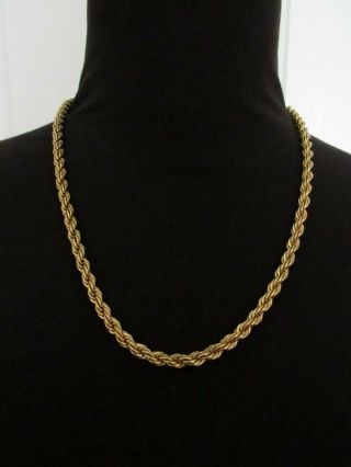 Vintage 14K YELLOW GOLD FILLED HEAVY CHAIN Rope Necklace 34 Grams 2