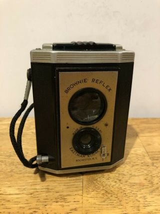 Vintage Brownie Reflex Model Camera With Strap - Eastman Kodak