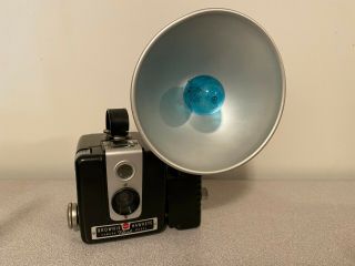 Vtg Kodak Brownie Hawkeye Camera Flash Model W/ Kodalite Flashholder,  Bulb