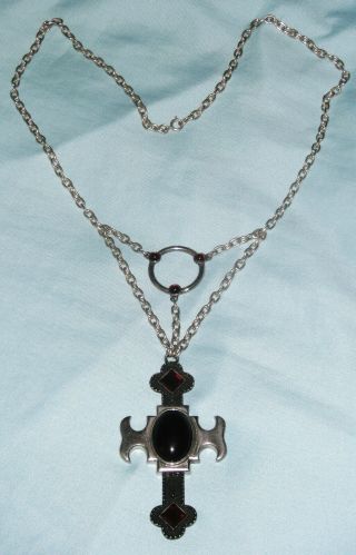 Vintage Alchemy Gothic Borgean Papal Cross Necklace/pendant Never Worn