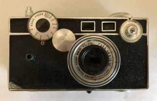 Vintage Argus Cintar Range Finder Film Camera W/ 50mm F3.  5 & Leather Case