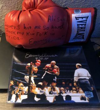 Earnie Shavers Signed Everlast Boxing Glove And Signed Picture